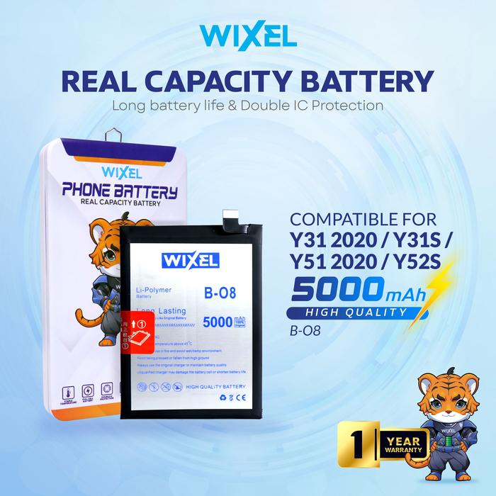 Gambar WIXEL Baterai B-O8 Compatible for Viv Y31 Y51 2020 BO8 Batre Double Power B-08 B08 Batre Batrai Battery Batrei dari WIXEL Kab. Tangerang Tokopedia