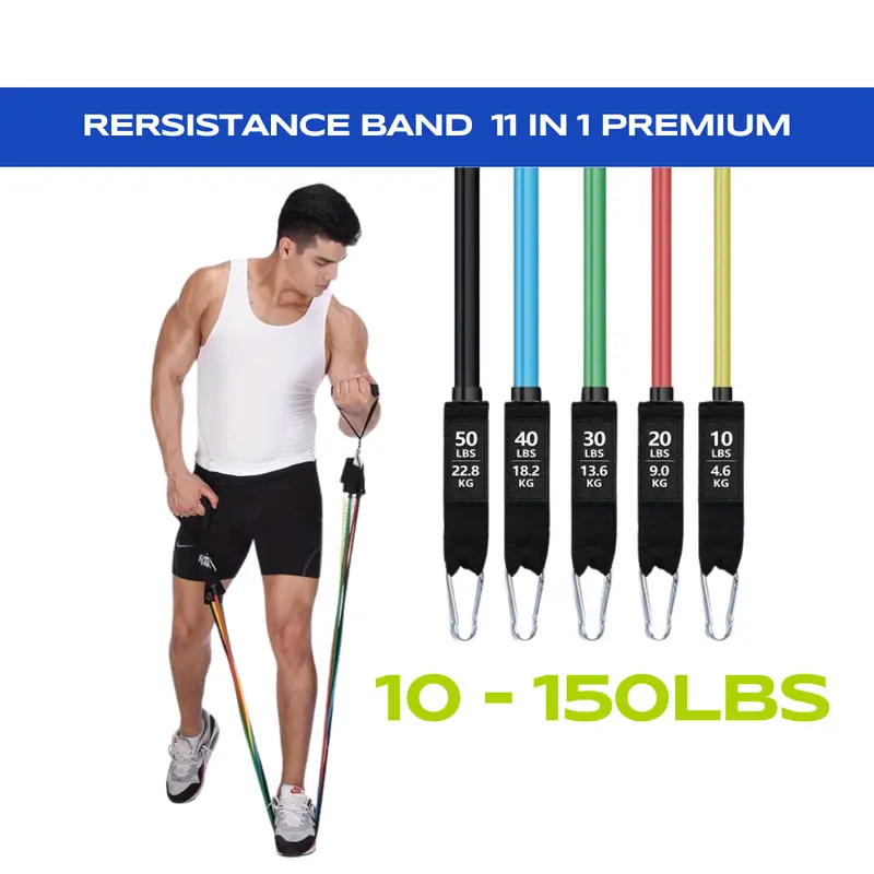 Alat gym fitnes Resistance Bands Handgrif Adjustable counter Resistance Tube Elastic Power Band Self Home Gym Fitness 5
