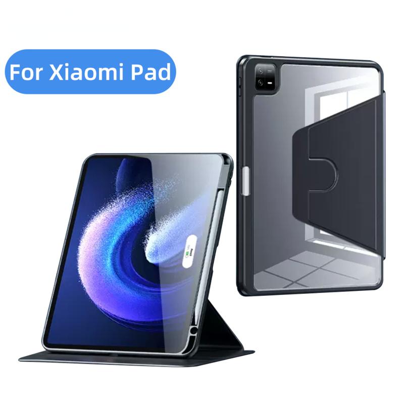 Bao da máy tính bảng, Xoay 360 °, Tương thích với MiPad 6 5 Pro 11in, Cho Xiaomi Pad 6 5 11 "và Xiaomi 6S Pro 12,4inch 2024, Vỏ bảo vệ TPU, Chức năng ngủ thông minh, Có Giá Chân Đế và khe cắm bút