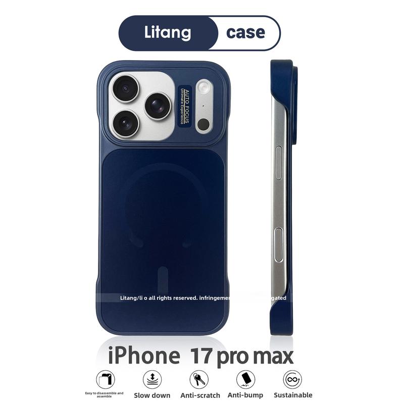 Ốp điện thoại MagSafe không viền cho iPhone 17 Pro, 16, 15, 14, 13, 12, 11 và các phiên bản Pro/Pro Max/Plus; bảo vệ toàn diện chống rơi, tương thích với…