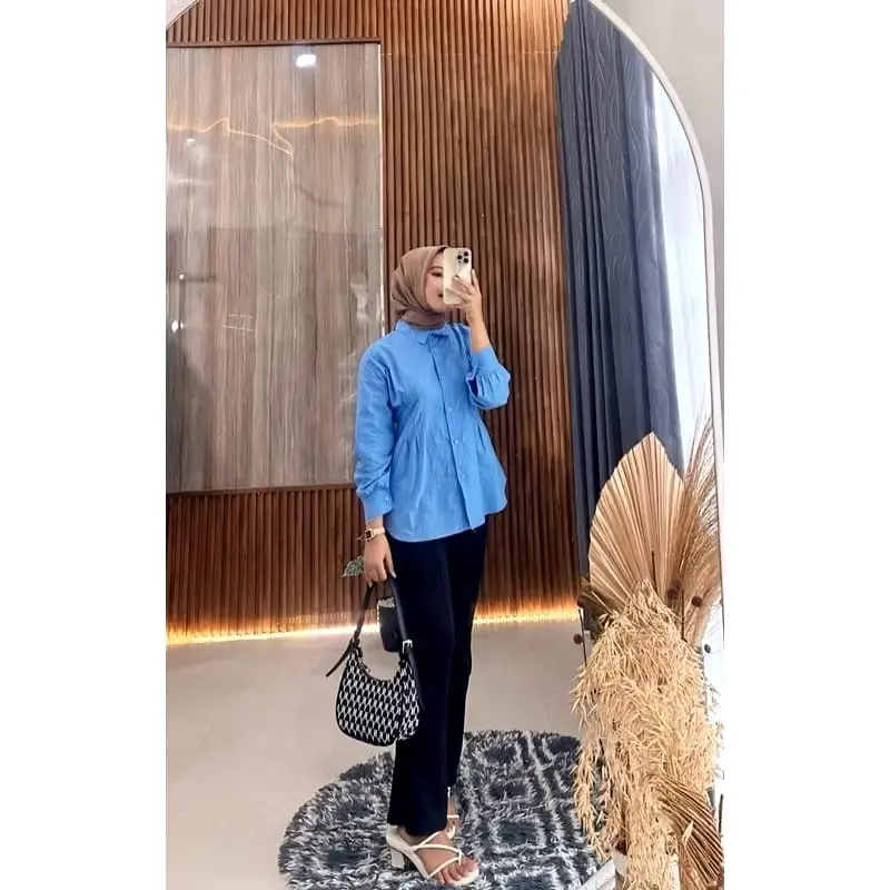 ￼Ss Galery Luna top long slevee - Atasan wanita katun Premium Lemon Oversize Standar 2