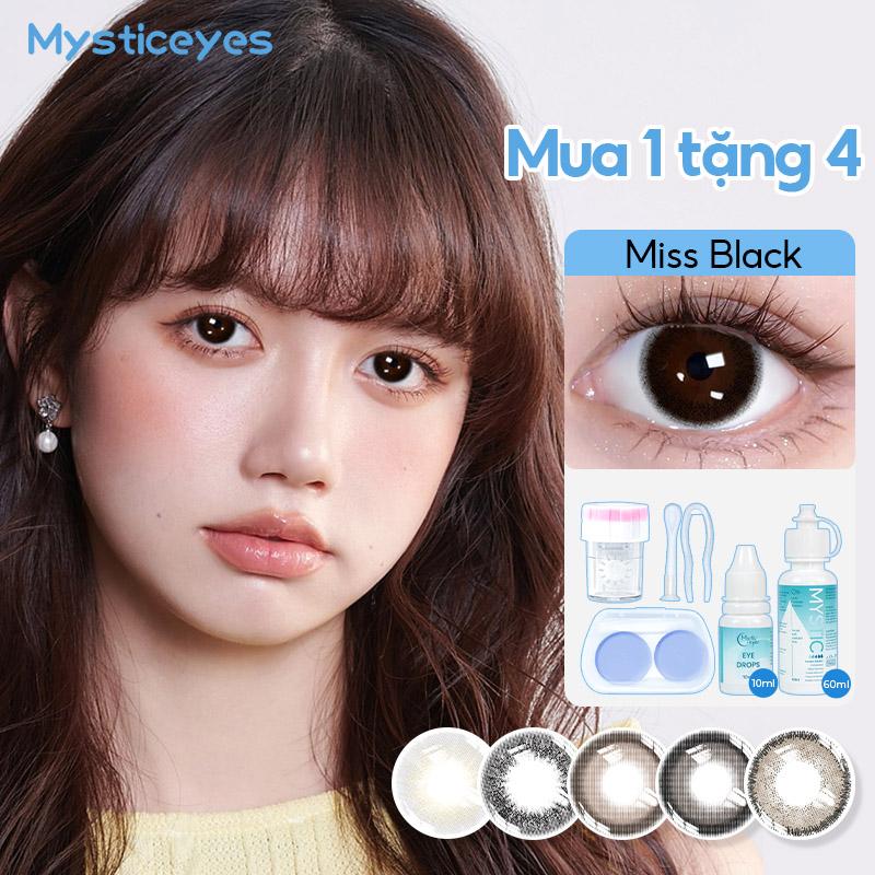 [mua 1 tặng 4]0-6độ  lens đen kính áp tròng lens xanh kính màu xám 14.0-14.5mm lens for girls lens nâu tây Len đeo mắt lens  cứng Green Non-Medical