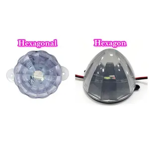 Lampu LED Kolong Chasis Truk Bis Mobil Motor 12v 24v Nyala RGB Bulat HEXAGON Diameter 6.5cm Tinggi 3.5cm Harga Satuan - Car