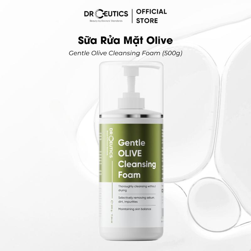  Phiên Bản Limited DrCeutics Sữa Rửa Mặt Làm Sạch Sâu Cho Mọi Loại Da Gentle Olive Cleansing Foam 500g 