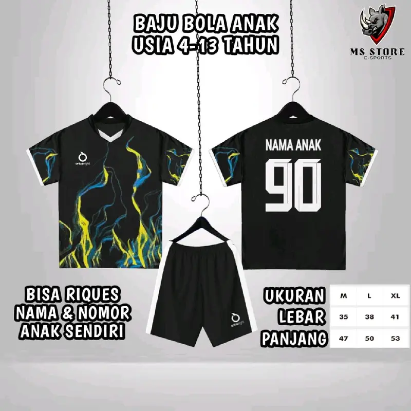 baju bola anak bisa custom riques nama nomor punggung di belakang sama di celana Setelan Outdoor Sport Futsal Olahraga Futsal Olahraga 2
