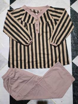 Product Review of SETELAN SALUR LD 110 120 130CM XL XXL SETELAN KATUN RAYON TWILL 116554 - SET MOTIF SALUR WANITA jumbo soft peach murah Baju Celana Kancing from i**h 0