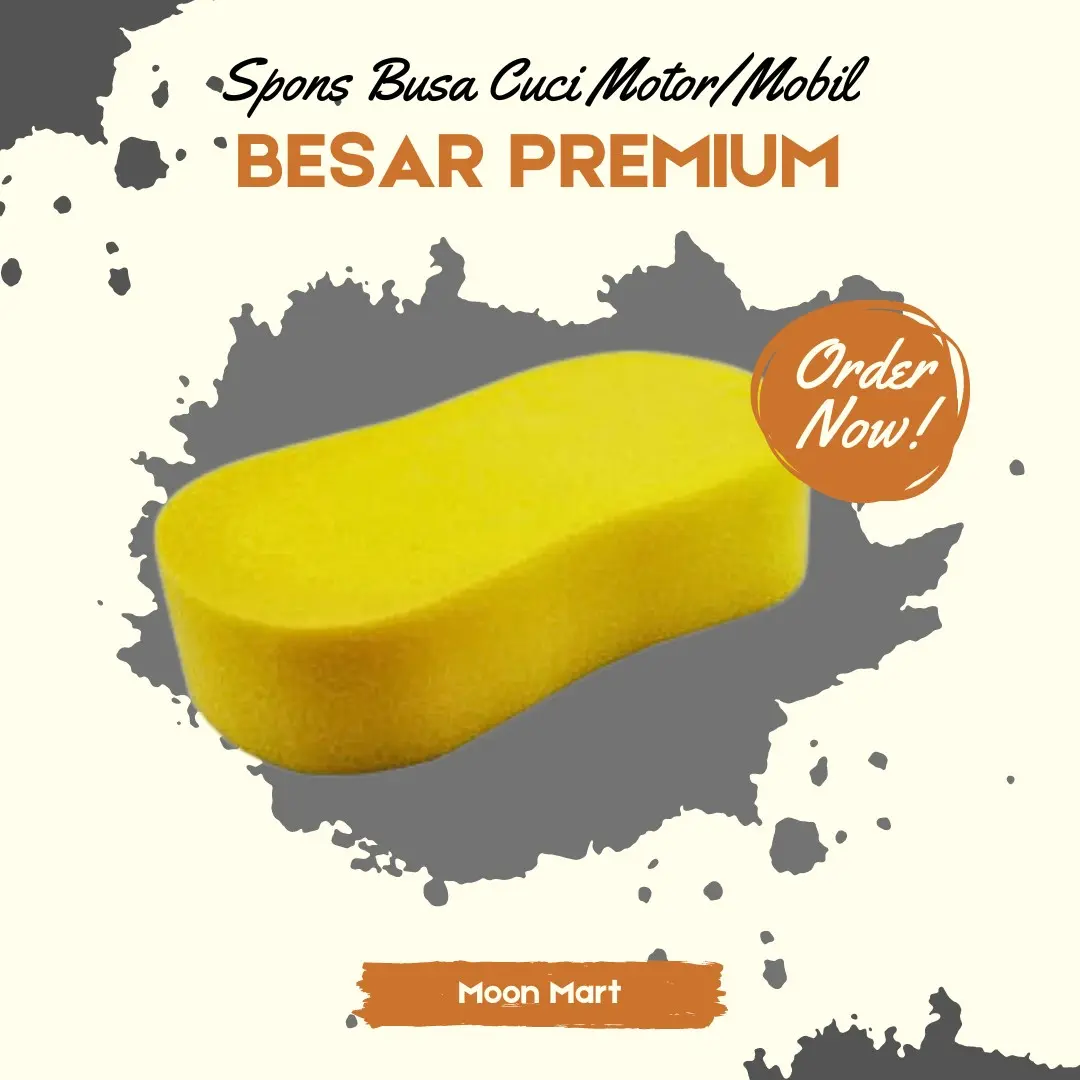Moonmart - Spons Busa Cuci Motor Mobil Tebal Jumbo / Cleaning Sponge Foam Besar Universal / Spons Multifungsi Kendaraan