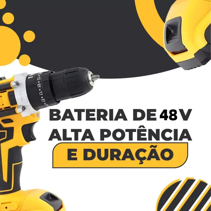 Product Introduction of Parafusadeira Furadeira 48V 2 Baterias Com Maleta e Acessórios Completo-BlackFridaydaTikTok Shop 85