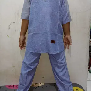 Setelan Koko Kurta Muslim Anak Laki-laki Lengan 3/4 Usia 5 Sampai 14 Tahun Baju Celana Kain Nyaman Panjang