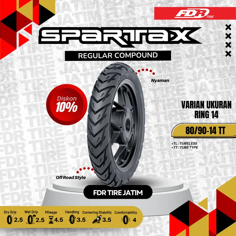 FDR TT 80/90-14 SPARTAX Ban Motor Ring 14 - Non Tubeless 0