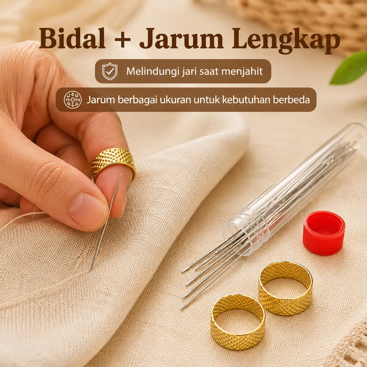 Alat Jahit Rumah Tangga Paket Komplit, Ada Pembuka Jahitan, Penarik Benang Cepat, Thimble Anti Tusuk, Beragam Jarum Jahit Serbaguna
