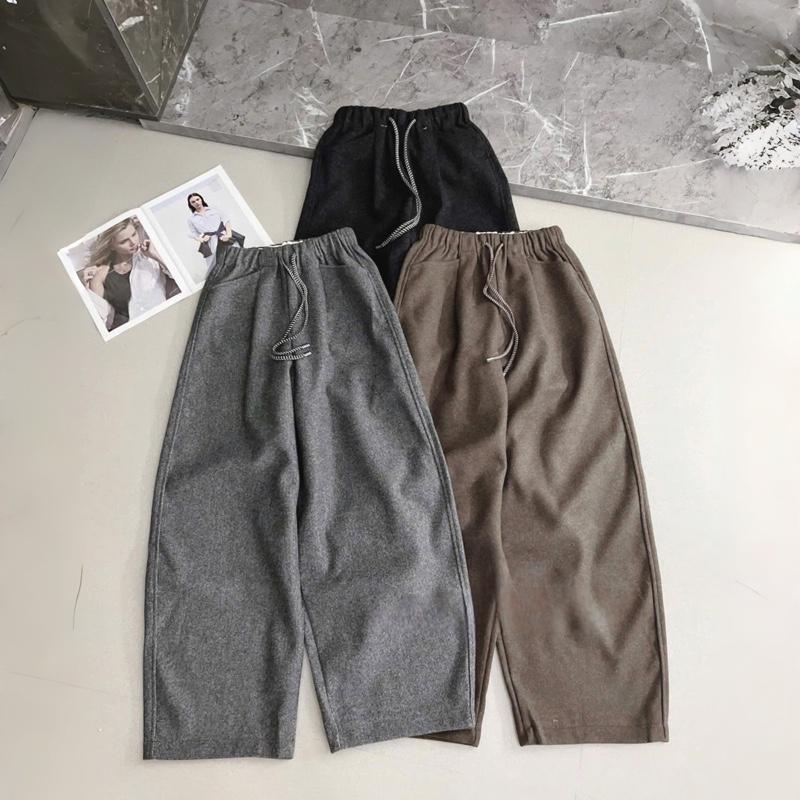   Deal Mở Bán  Quần Baggy Ống Rộng Túi Ngang Chất Dạ Ép Dày Dặn Cạp Chun Phối Dây Rút Kẻ Sọc 