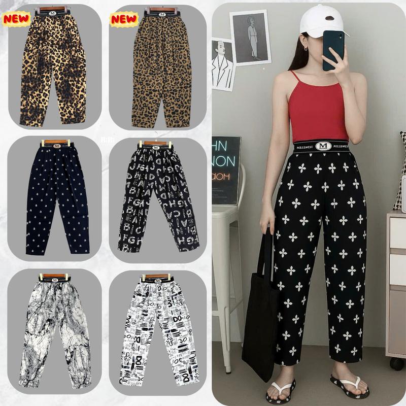 Quần Baggy nữ dáng lỡ chất liệu lụa mango Cạp cao lưng chun. Quần 9 tấc dáng thụng Mát Mềm Nhẹ mùa hè