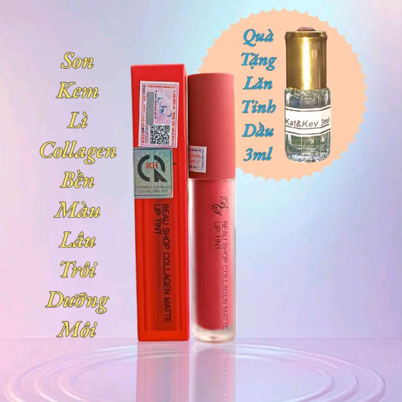 Son Kem Lì Beau Shop collagen matte lip tint 4,5g [chính hãng] Women Tặng Lăn Tinh Dầu 3ml
