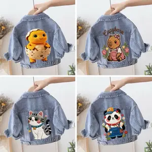 Jaket Anak Motif Dino Kuning Lucu Nailong Jeans Kucing Capibara