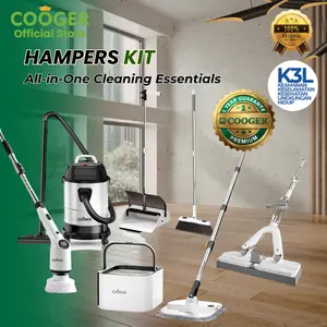 COOGER BUNDLE Luxury Cleaning Kit 1 Set Alat Kebersihan Pel Vacuum Sikat Elektrik Sapu Sponge Mop