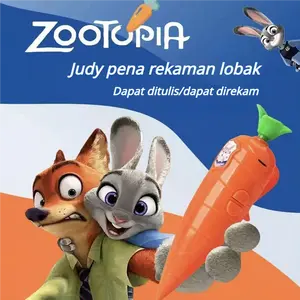 Perekam Suara Zootopia Judy Nick Carrot, mainan populer untuk siswa, pulpen untuk menulis, perekam suara memori, mainan bertema Zootopia untuk siswa dan anak-anak.