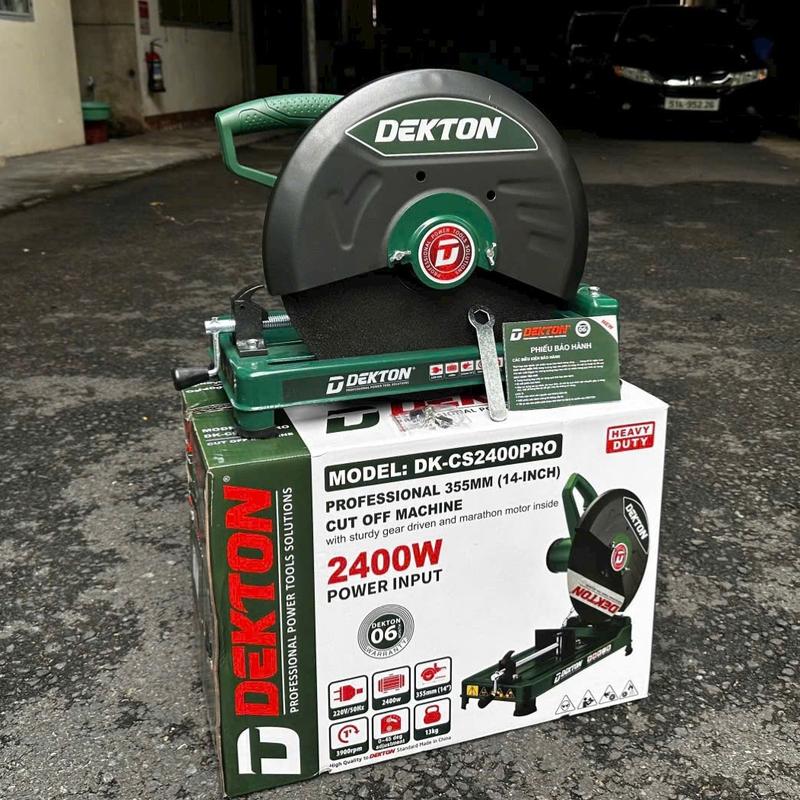  Máy cắt sắt bàn dekton DK-CS2400 PRO  Công suất 2400w - đĩa 355mm - kèm đá cắt 