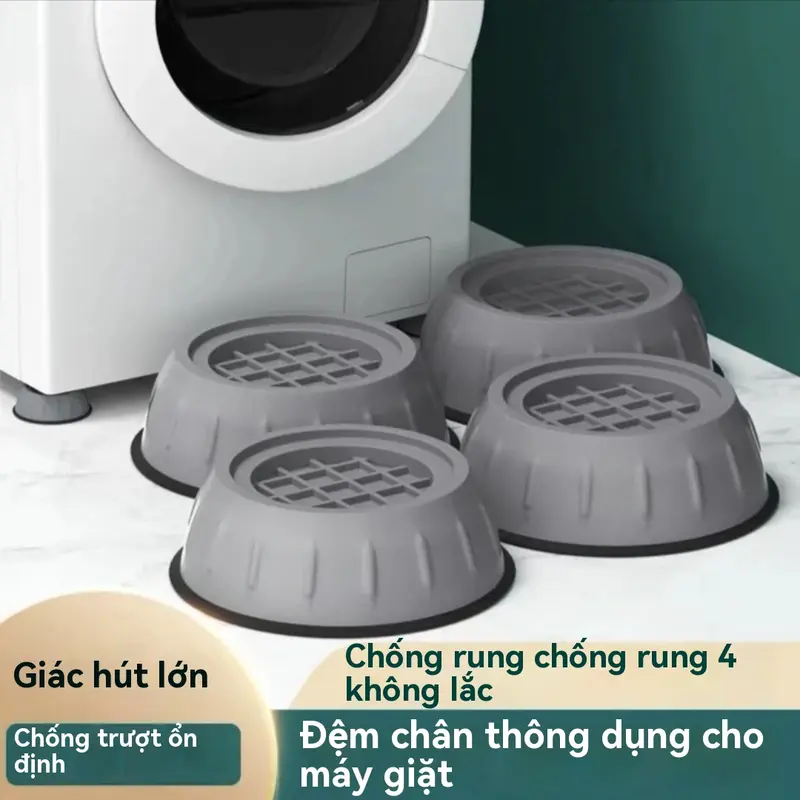 Miếng Đệm Chân Máy Giặt, Chống Sốc Và Chống Trượt, Dày Và Nâng Cao, Để Ổn Định Máy Giặt, 4 Miếng, Đồ Dùng Gia Đình Bắt buộc 0