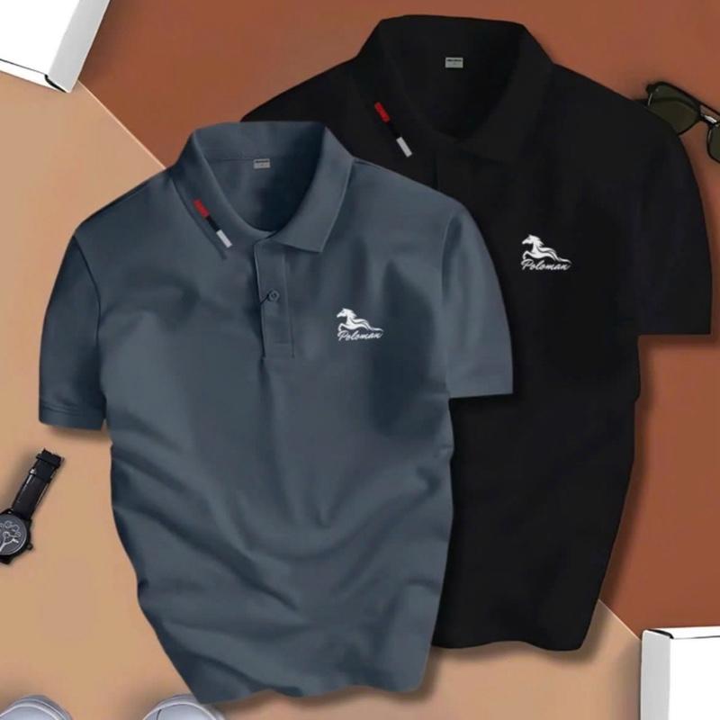 COMBO 2 ÁO POLOMAN NGỰA VẢI THUN CÁ SẤU POLY