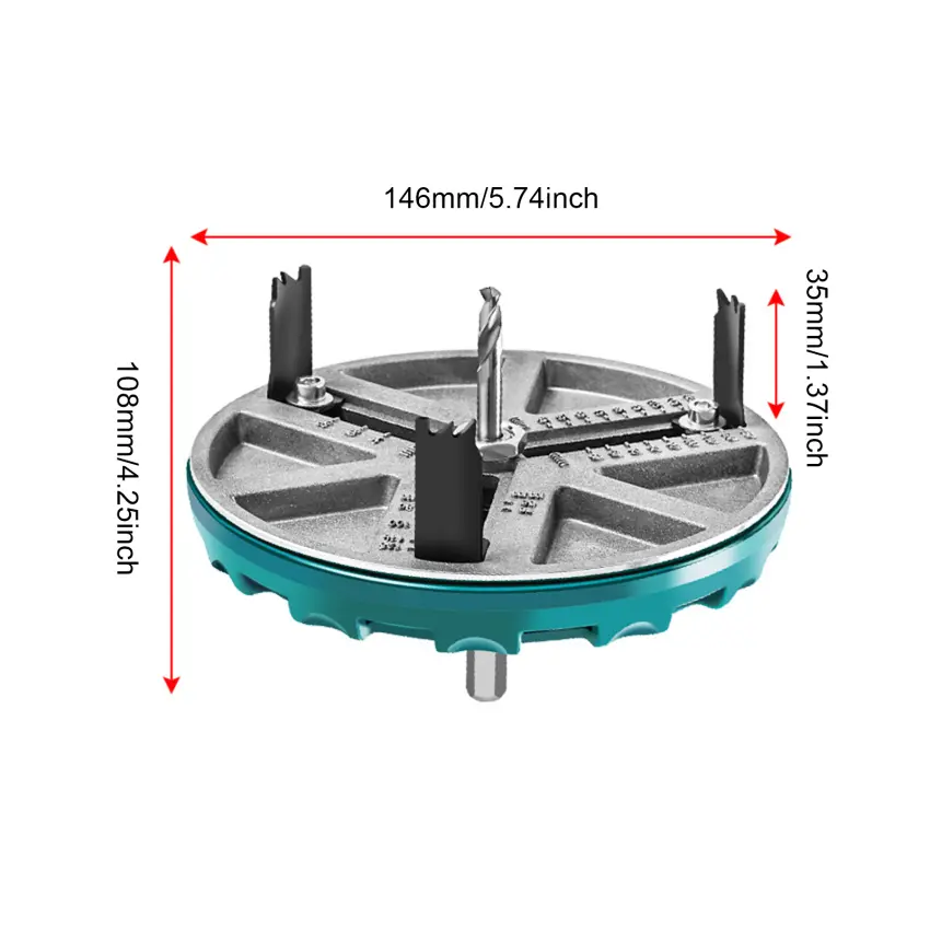 Adjustable Hole Saw Diameter 45mm-130mm Woodworking Hole Opener Cutting Tools For Gypsum Board Cork Board For Home Improvement