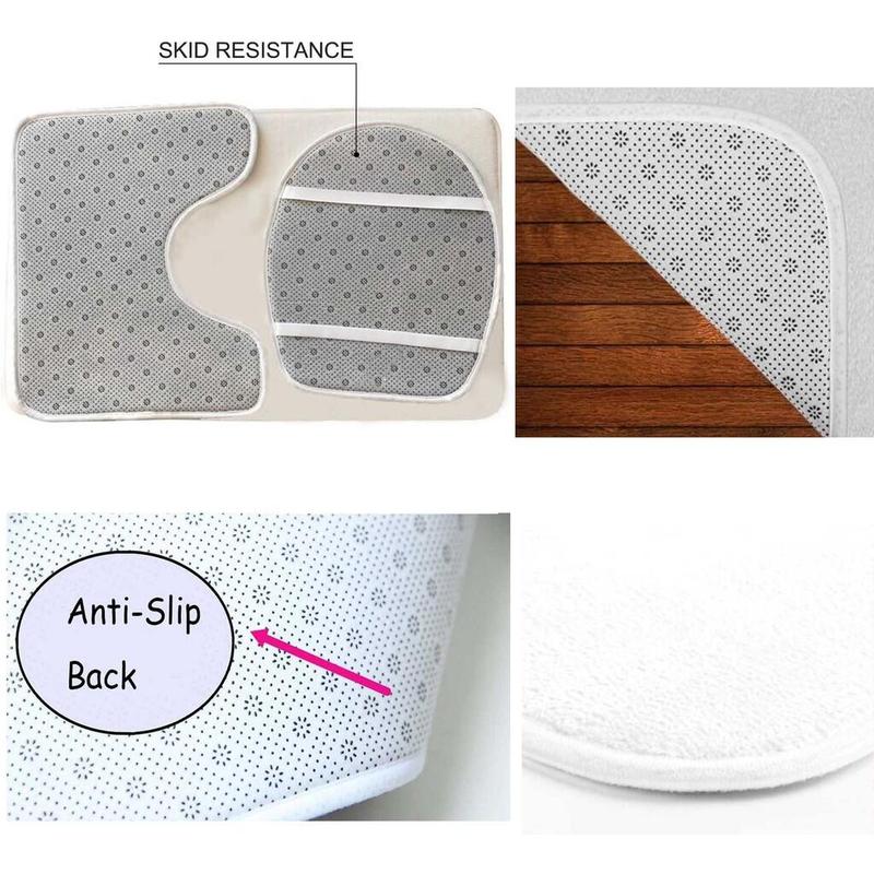 Product Introduction of 3pcs Bathroom Rug Set Toilet Contour Lid Cover Non Slip Bath Mat 17