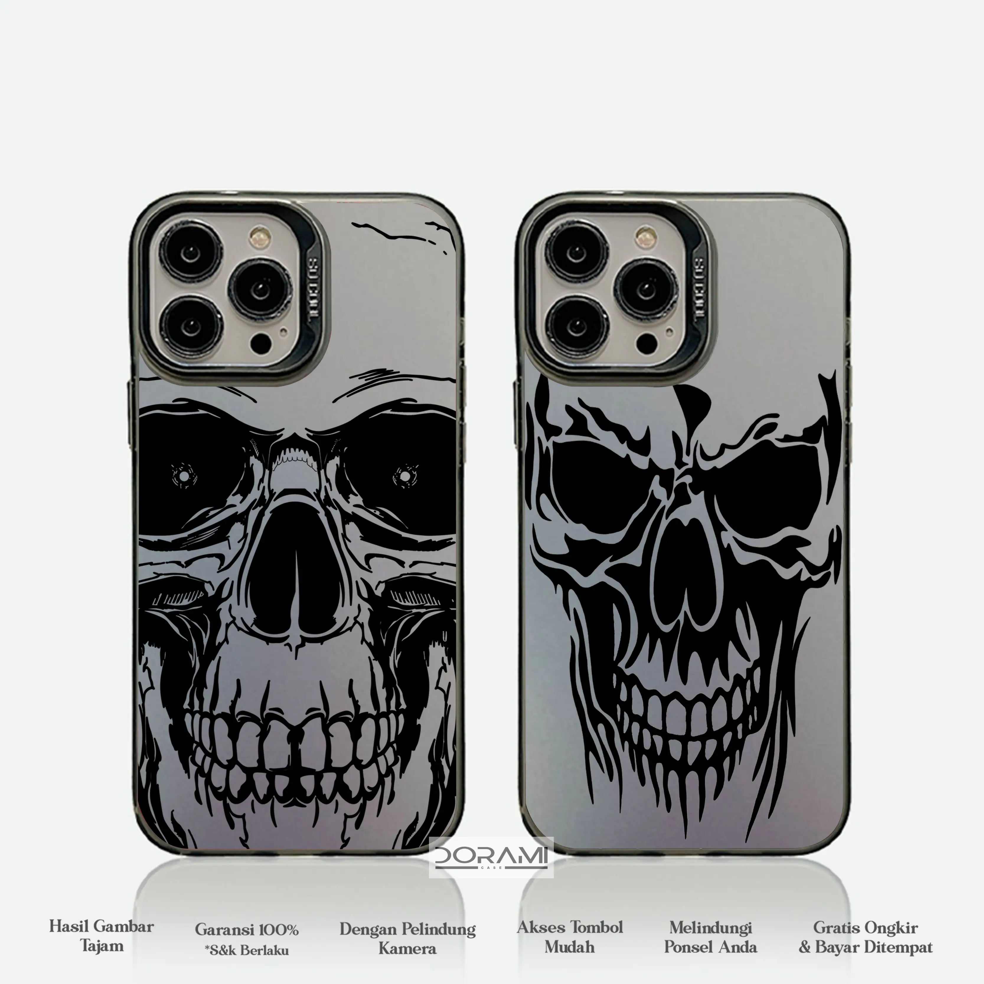 CASE For REAL SO COOL HOLOGRAM PREMIUM MATTE - Motif ( TENGKORAK ) - Softcase HYBRID IMD PLATE HOLOGRAM Cowo - Casing Glossy
