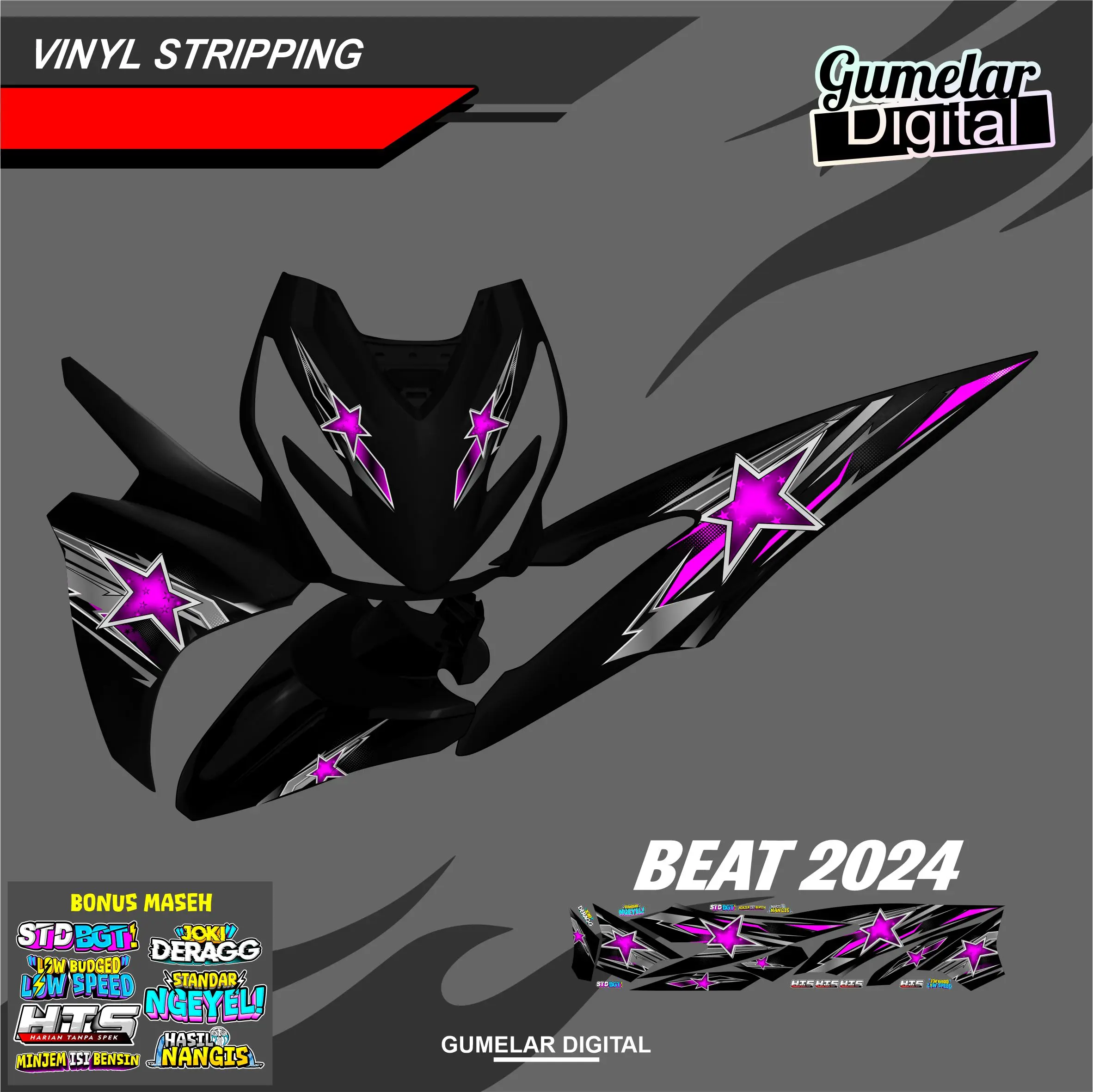 STRIPPING SIMPEL HONDA BEAT DELUXE GEN 2 2024 STAR DIESEL LIVERY 3