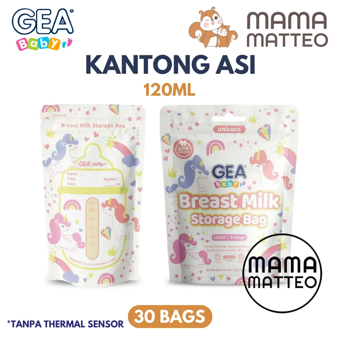 GEA BABY Pattern Kantong ASI 120ML / Milk Storage / Asibag / Motif Unicorn Kemasan Pouch