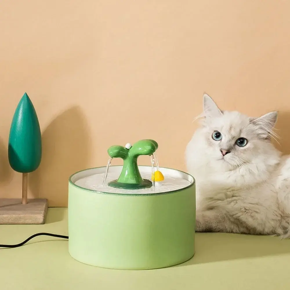 Cat electric ceramic water dispenser filter live water circulation automatic drinking water cat bowl pet mobile water dispenser supplies
