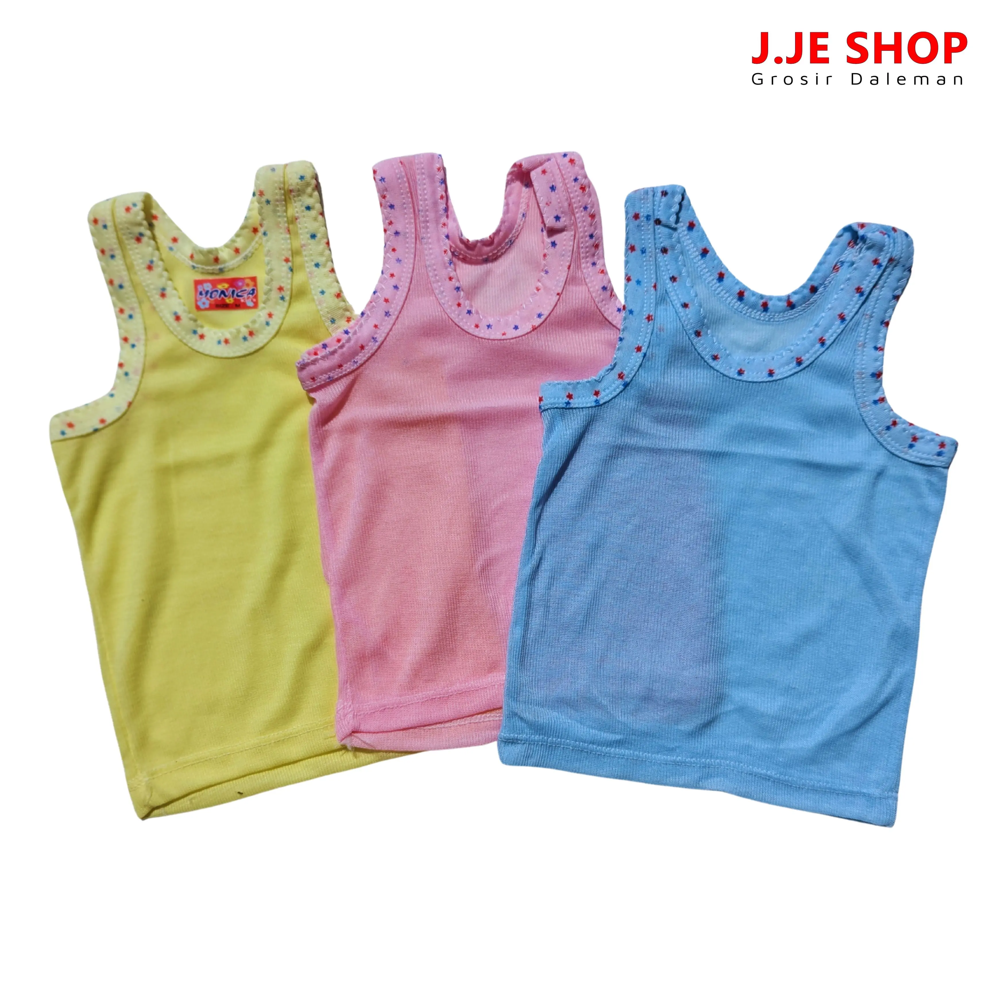 12 Pcs kaos dalam Singlet bayi newborn dan Anak-Anak Putih & Warna Warni S - 4L Semua Jenis Gender Usia 0-10 Tahun Laki-Laki Perempuan