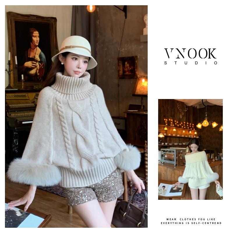  【VNOOK Áo Len Đồ Bầu Mùa Thu Hàng Mới Về Dáng Rộng Vừa Vặn Kiểu Trễ Vai Áo Dệt Kim Dành Cho Nữ 