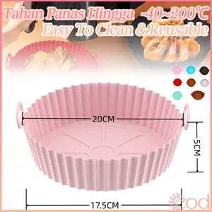 Alas Air Fryer Silikon BPA Free Tahan Panas Food Grade - 20x17x5cm, Dapat Digunakan Kembali, Anti Lengket 8 Warna Cocok Oven/Microwave, Harga Spesial Aman Mesin Pencuci Piring