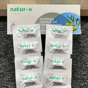 2 Strip ( 8 kapsul lunak) Natur e white Glutathione vitamin E and olive Fruit Extract merawat dan menutrisi kulit