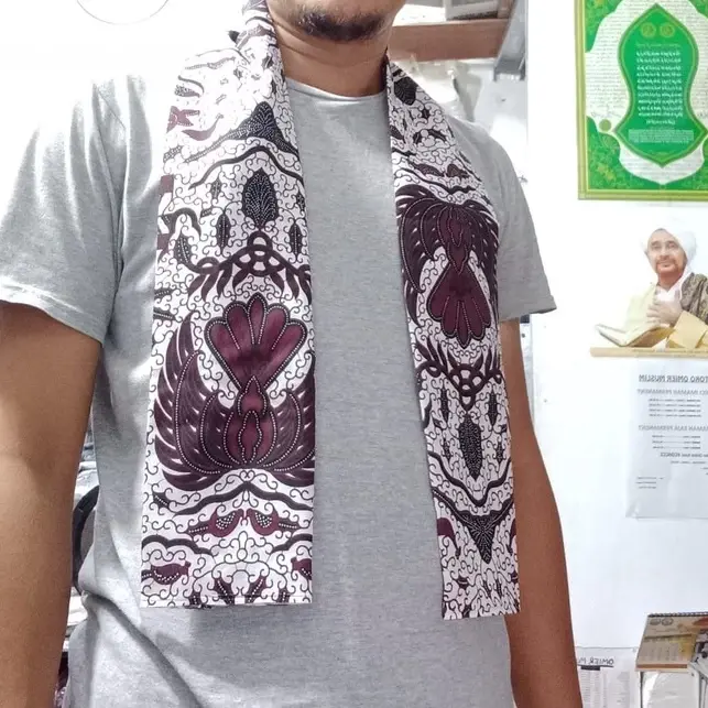 Selendang Batik I Cukin Batik Coklat Betawi Syal Batik Pria Wanita Anak Sampai Dewasa 5