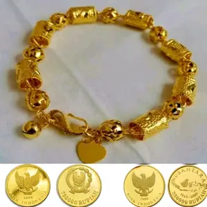 gelang tangan model bambu terbuat dari bahan koin asli tidak nudah luntur