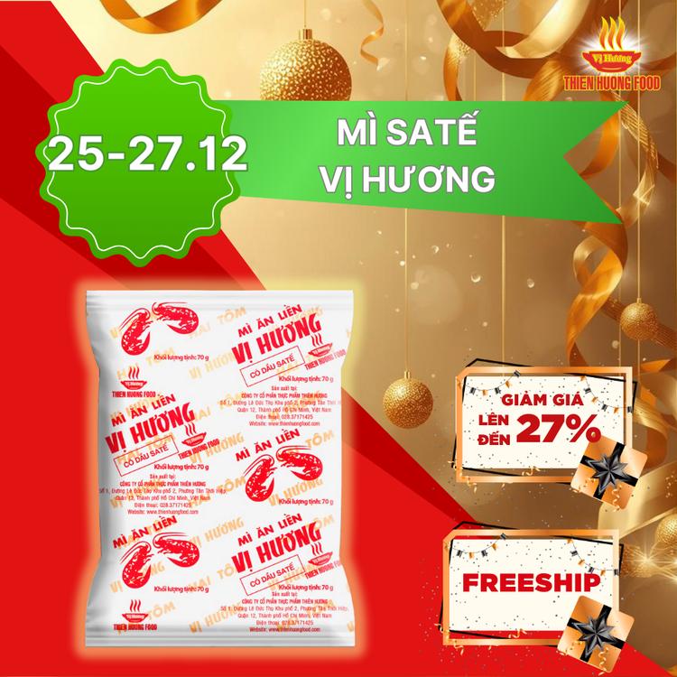  Thùng 30 gói Mì giấy Vị Hương 2 tôm Satế 70gram gói 