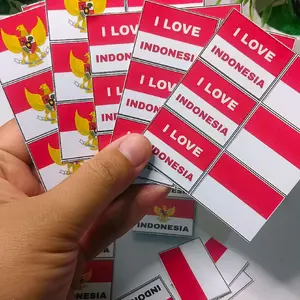 Stiker Pipi Bendera Kemerdekaan Saya Cinta Indonesia dengan Desain Garuda dan Bendera Merah Putih