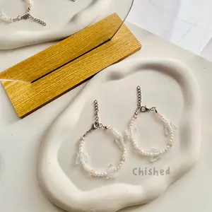 Gelang Korea White Series/ Gelang Kupu/ Gelang Mutiara