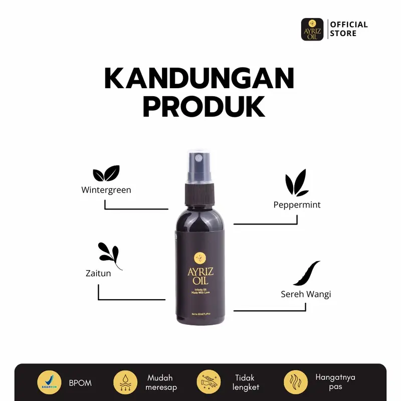 Ayriz Oil 100 ml Minyak Terapi Herbal Minyak Urut Minyak Balur Nusantara Massage Oil 4