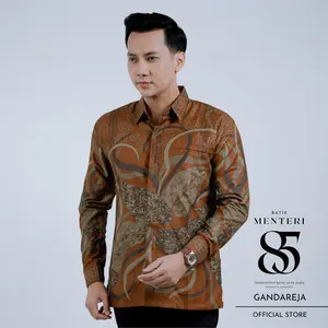 Batik Menteri 85 Motif Gandareja Batik Kerja Kondangan Kemeja Batik Slimfit Lapis Furing