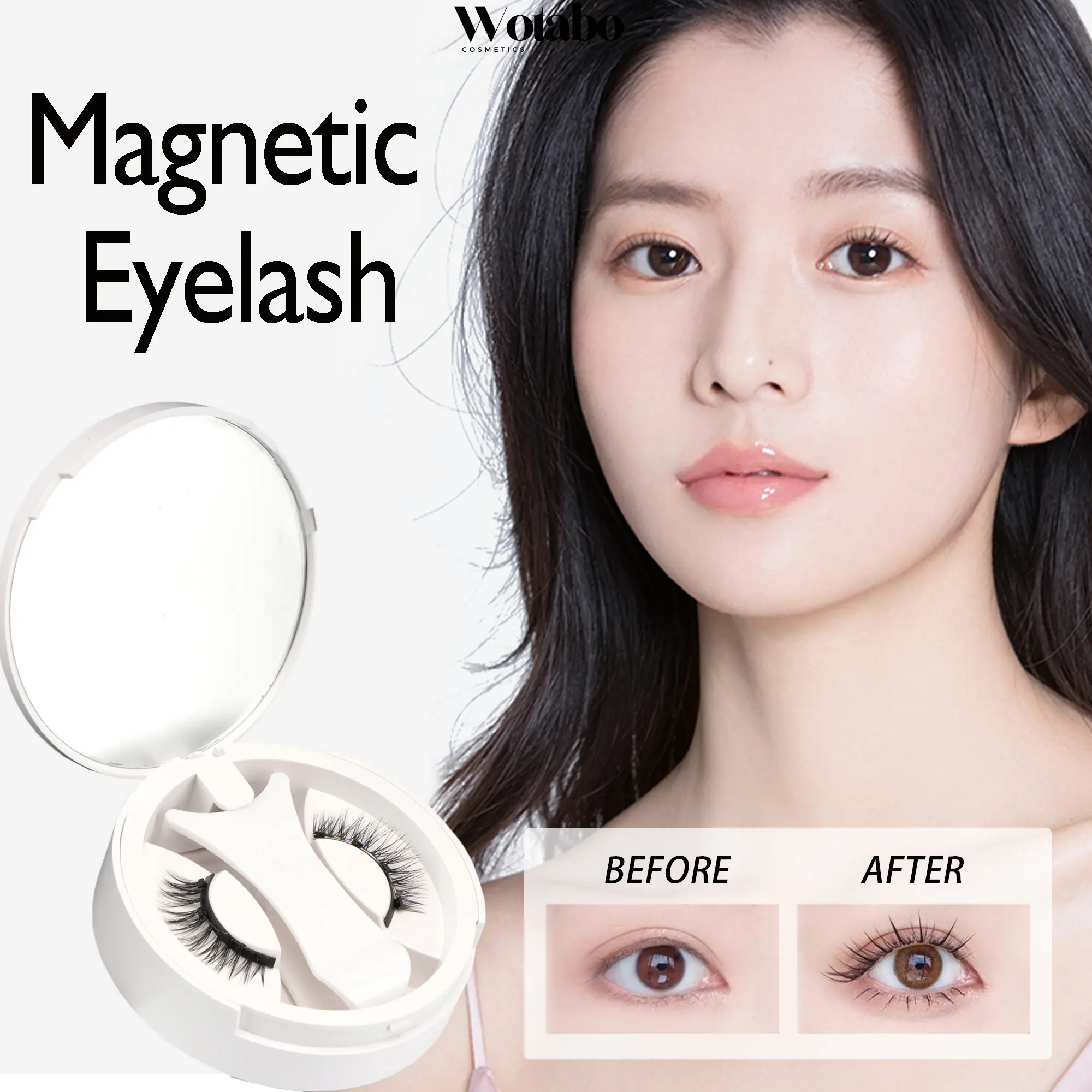 Wotabo - Magnetic Eyelash Bulumata Palsu Langsung Tempel Tanpa Lem Eyelash Extension Bulumata Magnet Mempercantik