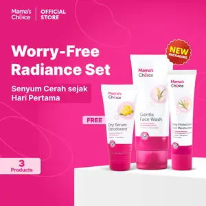 [Free Gift] Mama's Choice Worry-Free Radiance Set - Face Wash, Face Sunscreen & Moisturizer, Deodorant | Perawatan Skincare Aman untuk Kulit Ibu Hamil