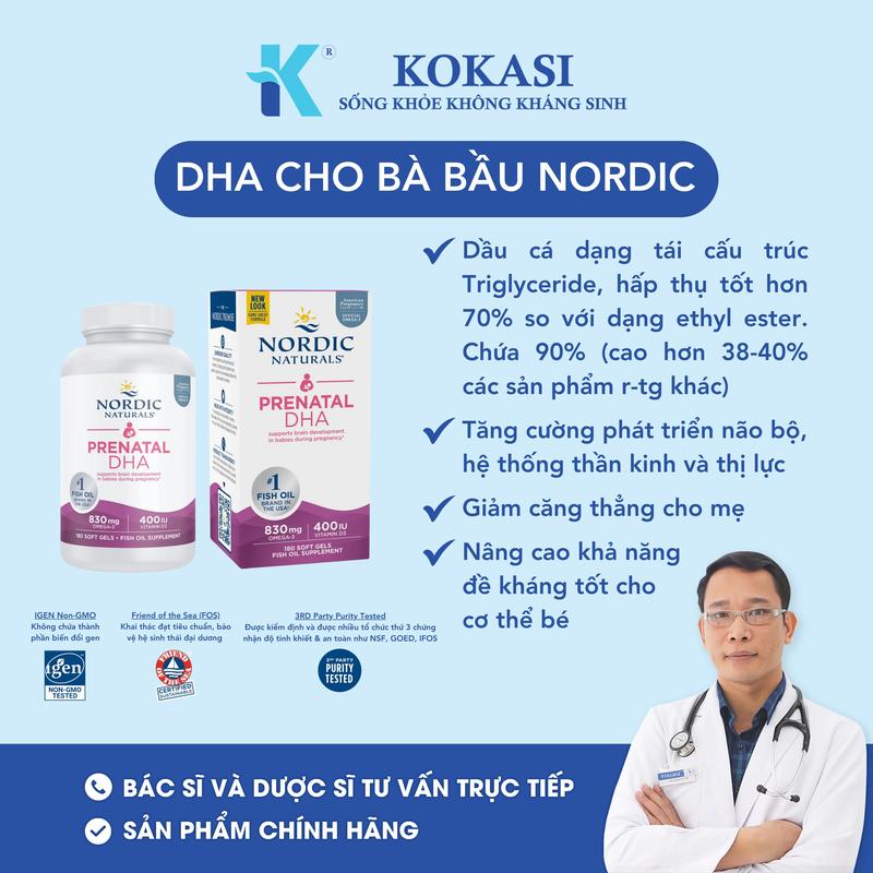 DHA Cho Bà Bầu Nordic (90 viên) - Giúp bổ sung omega, DHA cho mẹ bầu và thai nhi