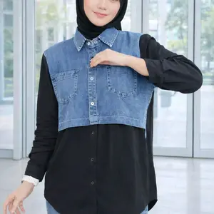 DEVINA KEMEJA JEANS MIX RAYON TWILL PREMIUM CUALITY LN, JEANS