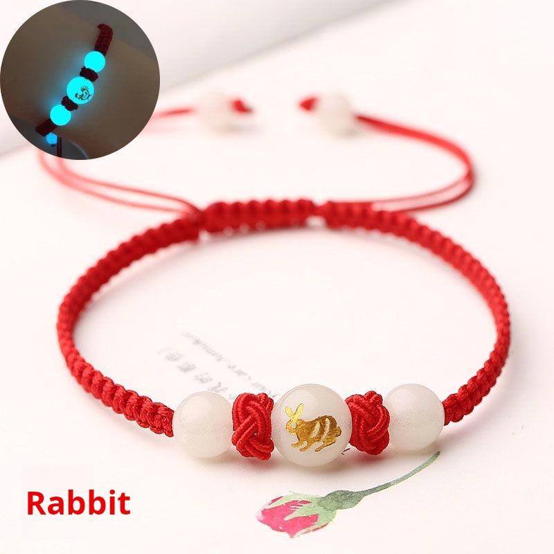 Product Introduction of Women's bracelet, red rope luminous bracelet, luminous stone luminous gemstone 12 zodiac woven bracelet, couple bracelet for men and women, bring it for safety. nazar  bracelet chinese jewelry year snake red  string  bracelet 29