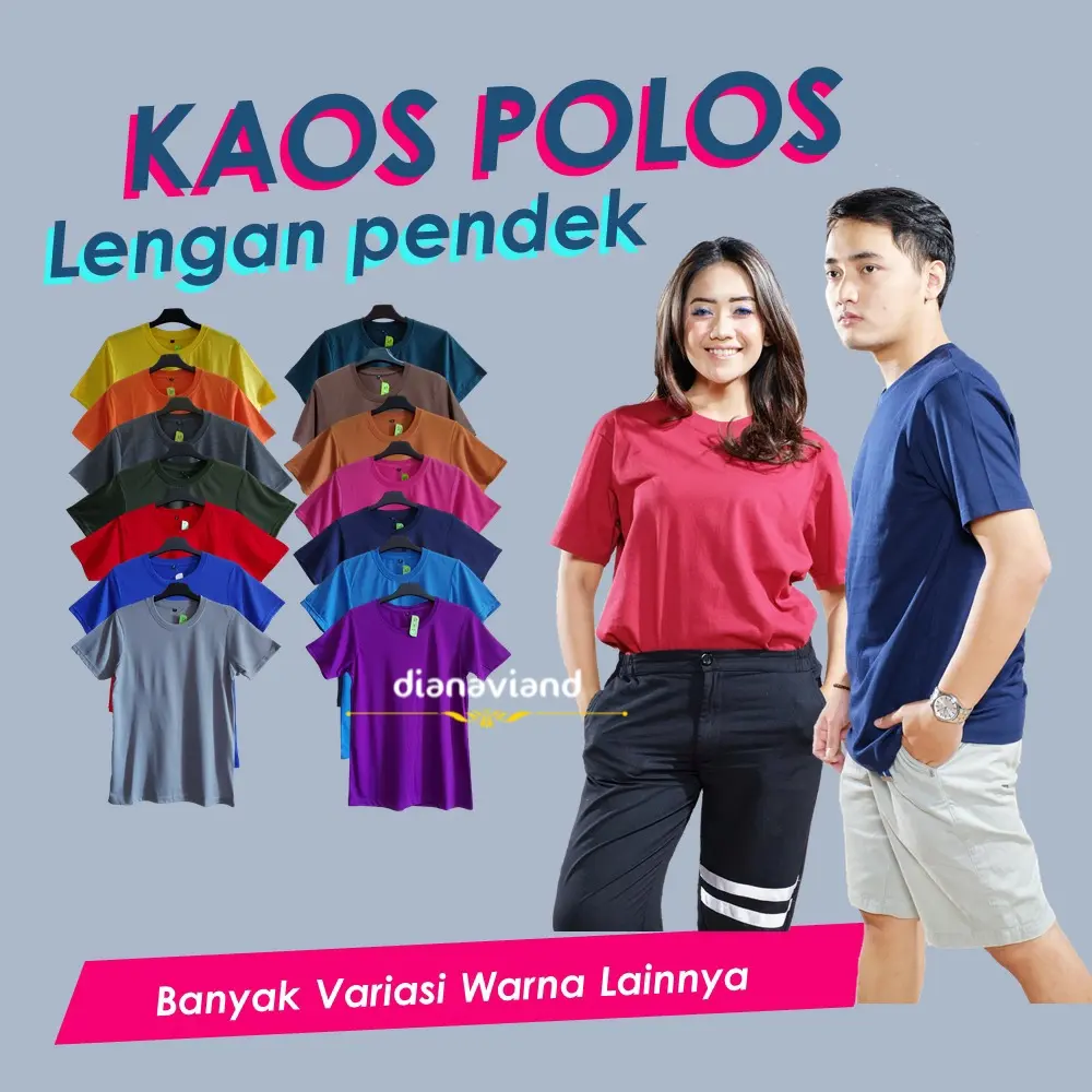 Kaos Polos Lengan Pendek Unisex Baju Keren Pria Oblong Atasan