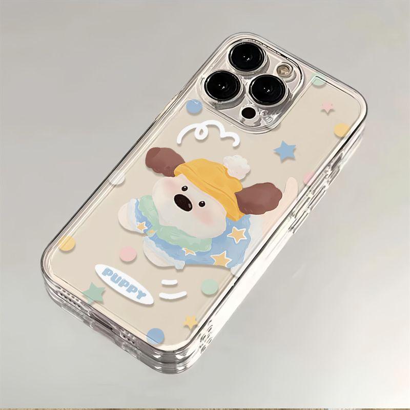 Trong suốt vỏ không gian điểm sóng ngôi sao nhỏ chó cho Apple 16/15/14 / 13promax vỏ điện thoại 12 / 11