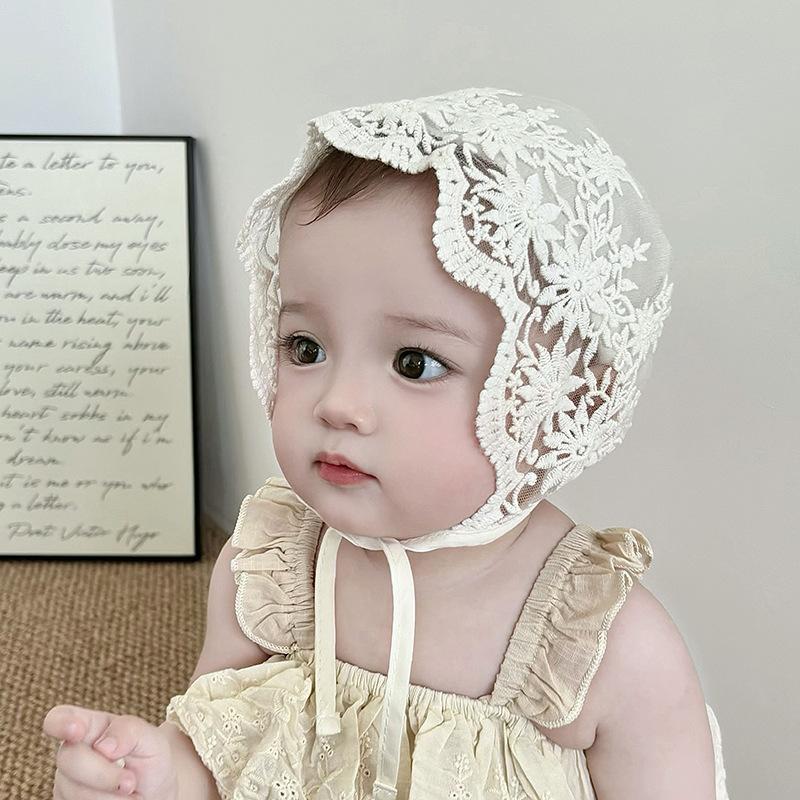 Mũ Em Bé Thiết Kế Hoa Ren Dễ Thương, Thích Hợp Cho Bé Trai Và Bé Gái Sơ Sinh, Mũ Rửa Tội, Lưới Thoáng Khí, Mũ Công Chúa Cho Trẻ Sơ Sinh, Lý Tưởng Cho Quà Tặng Sinh Nhật Cho Trẻ Sơ Sinh