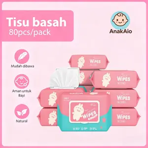 Tissue Basah Bayi 80 Lembar - Tisu Basah Baby Anti-Iritasi, Tanpa Pewangi, Aman untuk Bayi 0-24 Bulan, Harga Terjangkau, Cocok Travel & Rumah